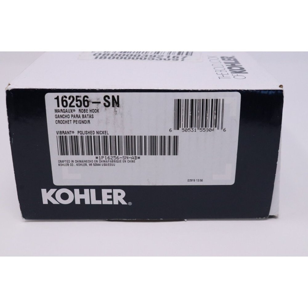 Kohler Margaux Double Robe Hook K-16256-CP in Polished Chrome Finish Free Ship